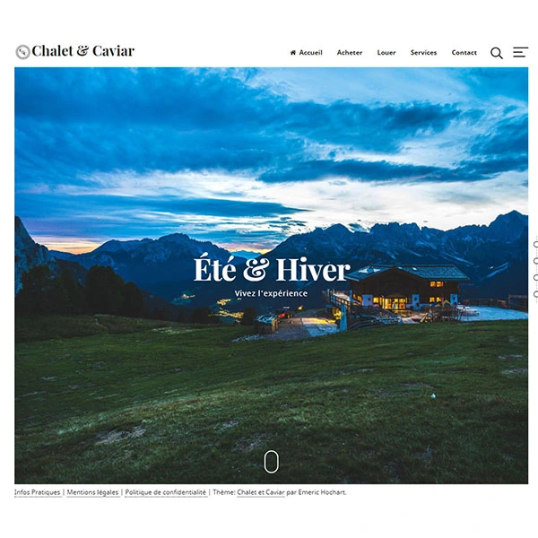 Site Wordpress d'achat et de location Chalet et Caviar