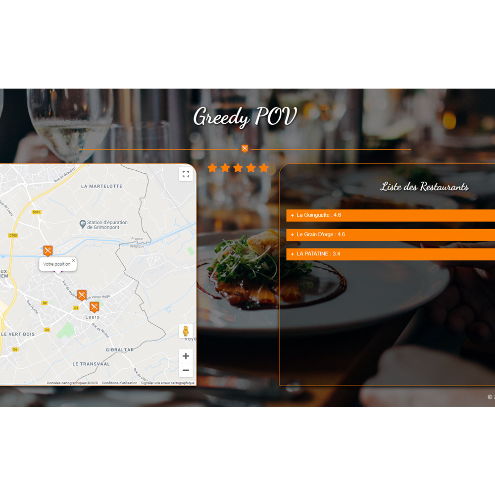 Application d'avis de restaurants avec Google Map